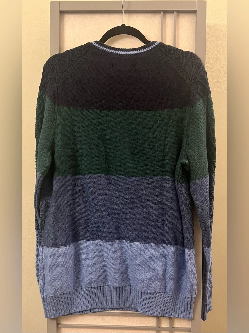 NWT Joseph Abboud Cable Knit Sweater Men's Medium Blue Long Sleeve Cotton Blend